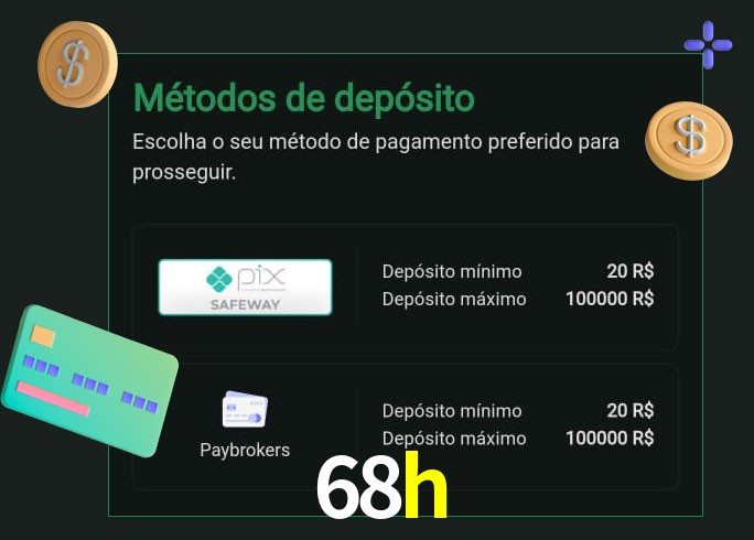 O cassino 68h oferece uma grande variedade de métodos de pagamento